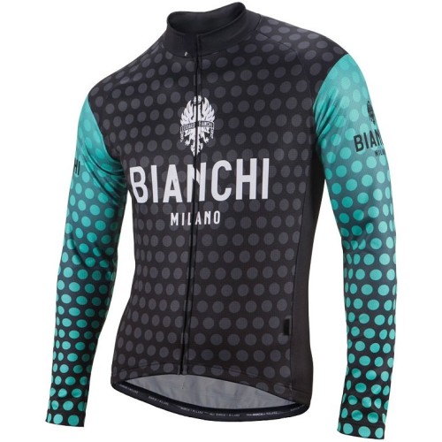 2017 Bianchi Petreso Black-Green Long Sleeve Cycling Jersey