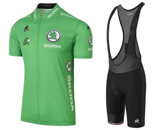 2017 Tour De France Green Cycling Jersey And Bib Shorts Set