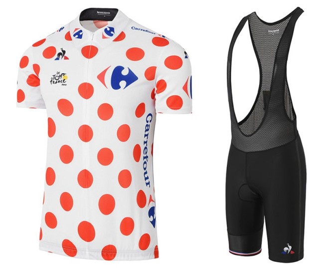 2017 Tour De France Polka Dot Cycling Jersey And Bib Shorts Set