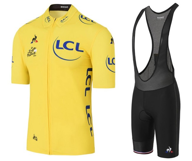 2017 Tour De France Yellow Cycling Jersey And Bib Shorts Set