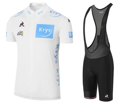 2017 Tour De France White Cycling Jersey And Bib Shorts Set