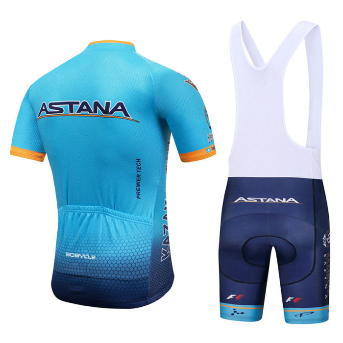 2018 Quick Dry Men TEAM ASTANA Cycling Jersey GEL Breathable Pad Bike Shorts