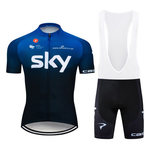 2019 SKY New Cycling Race Clothing Set Men's Bike Jersey Pad Bib Shorts Cycling Kits