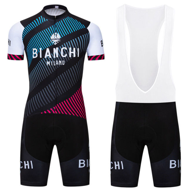 2018 Bianchi Mens Cycling Jersey Bib Shorts Set Short Sleeve Cycling Clothing Ciclismo