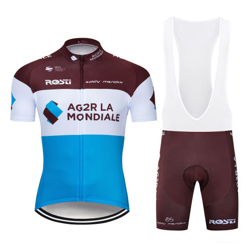 2019 AG2R Team Men's Cycling Clothing Set Short Jersey Bib Shorts Shirt Pants Pad Set