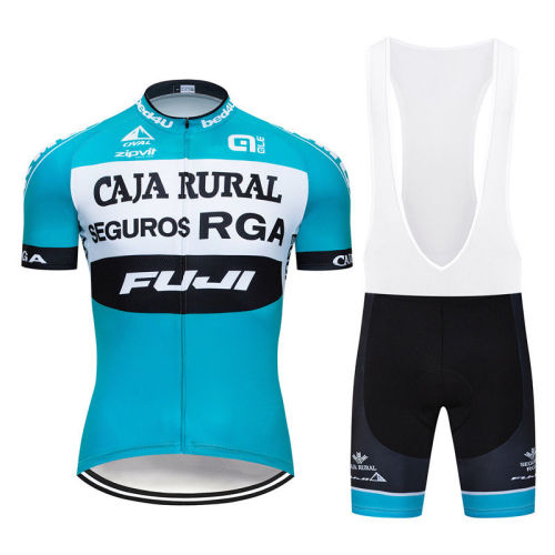 2018 Caja Blue Cycling Jersey Bike Short Sleeve Cycling Clothing Bicycle Sports Wear Set