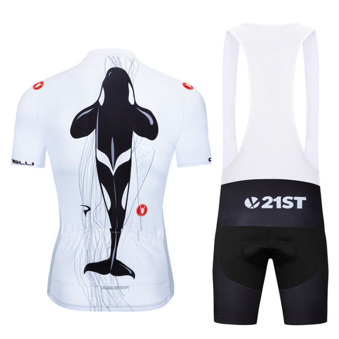 2018 SKY Cycling Mens Short Sleeve Jersey Bib Shorts Set Bike Outfit Shirt Pants Pad