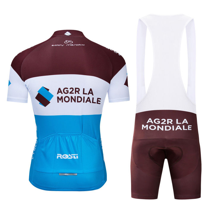 2019 AG2R Team Men's Cycling Clothing Set Short Jersey Bib Shorts Shirt Pants Pad Set