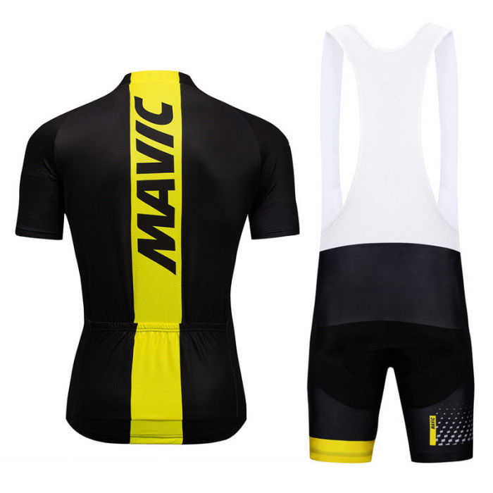 2019 Mavic Black Men Bike Team Cycling Jerseys Short Sleeve Bib Shorts Kits Racing Uniforms