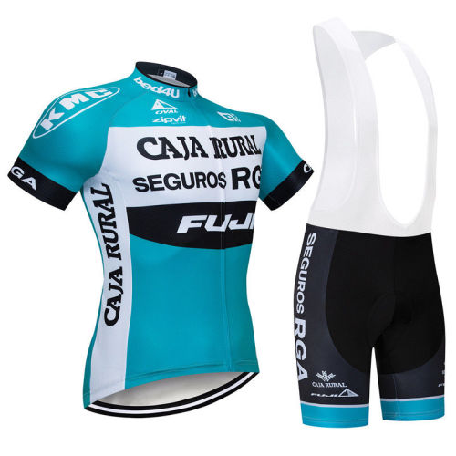 2018 Caja Blue Cycling Jersey Bike Short Sleeve Cycling Clothing Bicycle Sports Wear Set