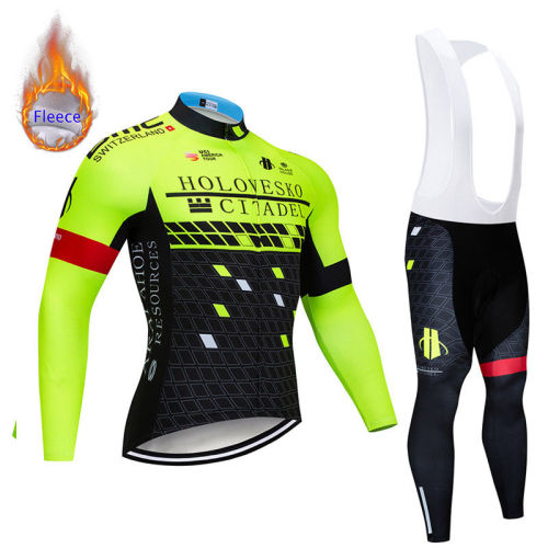 2018 UCI  Men's Fleece Thermal Warmer Cycling Jersey Bib Pants Winter Bike Clothing