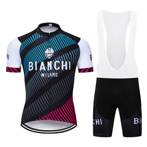 2018 Bianchi Mens Cycling Jersey Bib Shorts Set Short Sleeve Cycling Clothing Ciclismo