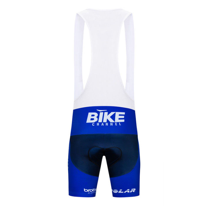 2018 UCI Men Team Cycling Blue Bike Jerseys Short Sleeve Bib Shorts Kits Racing Shirt Pad