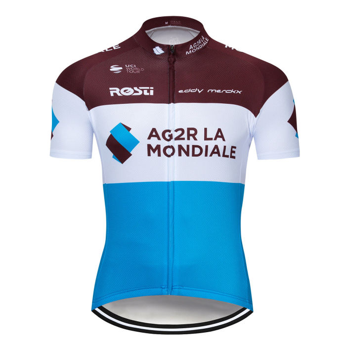 2019 AG2R Team Men's Cycling Clothing Set Short Jersey Bib Shorts Shirt Pants Pad Set