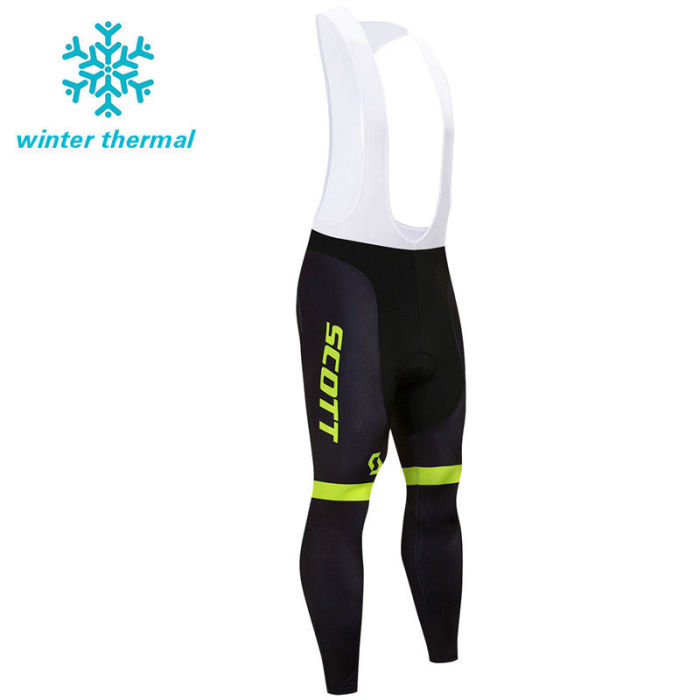 2019 Scott Mens Team Winter Cycling Outfits Jersey Bib Pants Kits Fleece Warm Jacket Tights