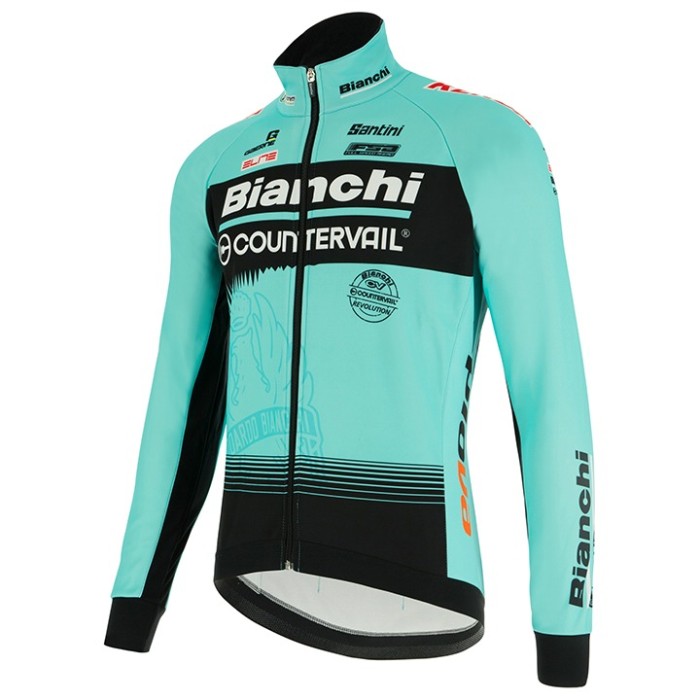 2018 Team BIANCHI COUNTERVAIL Cycling Long Sleeve Jersey And Bib Pants Set