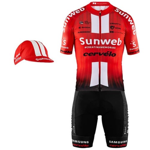 2019 TEAM SUNWEB Aerolight Cycling Jersey And Bib Shorts Set