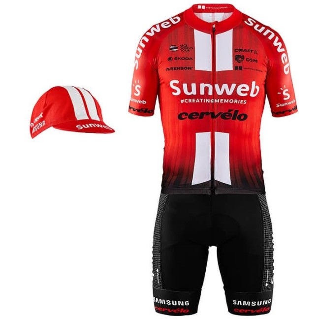 2019 TEAM SUNWEB Aerolight Cycling Jersey And Bib Shorts Set