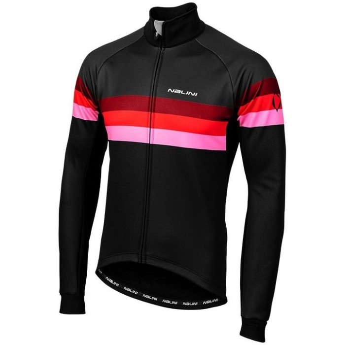 2019 Nalini Warm 2.0 Black-Red Long Sleeve Cycling Jersey