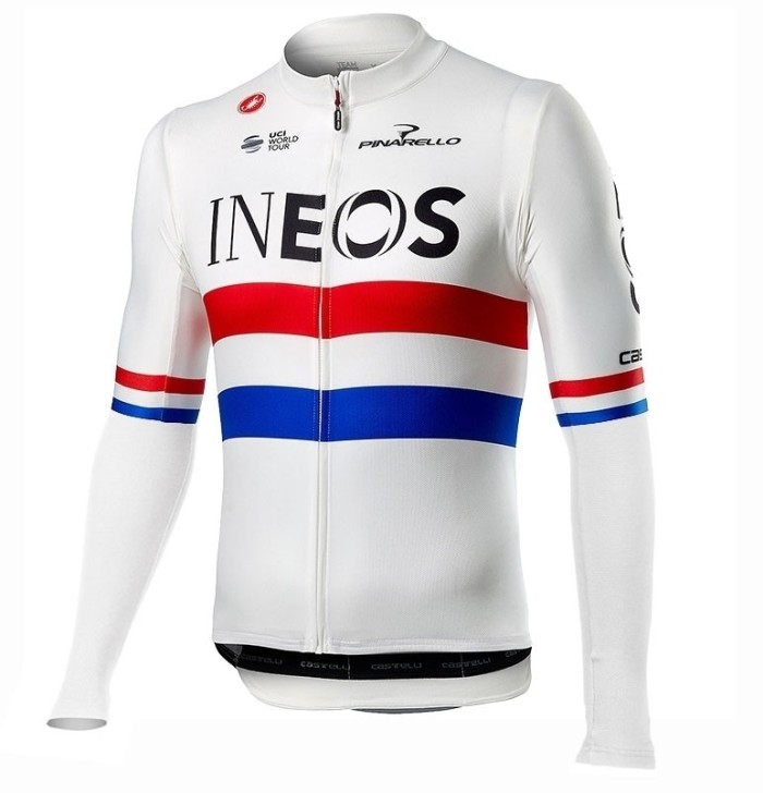 2019 Team INEOS UK Champion Long Sleeve Cycling Jersey And Bib Pants Set