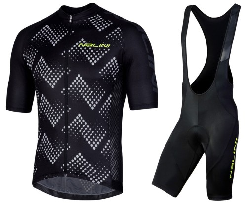 2019 Nalini Podio 2.0 Black Cycling Jersey And Bib Shorts Set