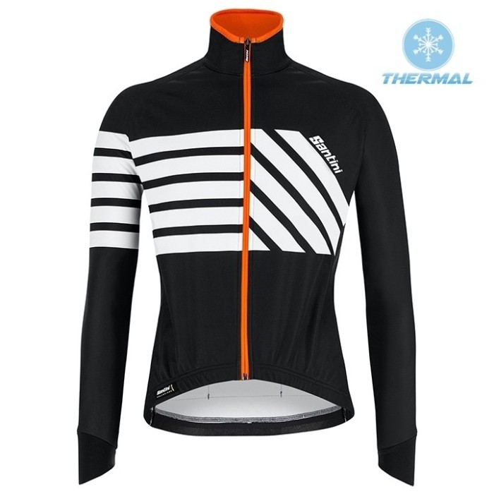 2019 Santini Svolta Black Thermal Long Sleeve Cycling Jersey