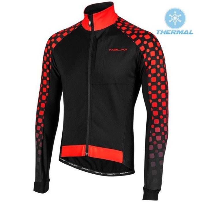 2019 Nalini CRIT 3L 2.0 Black-Red Thermal Long Sleeve Cycling Jersey