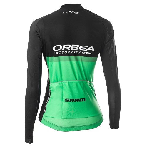 2019 Orbea Factory Racing Women Green Long Sleeve Cycling Jersey