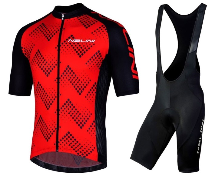 2019 Nalini Podio 2.0 Red Cycling Jersey And Bib Shorts Set