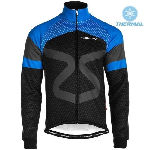 2019 Tuono Black-Blue Thermal Long Sleeve Cycling Jersey