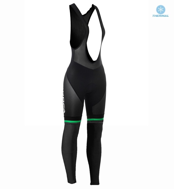 2019 Orbea Factory Racing Women Green Thermal Cycling Jersey And Bib Pants Set