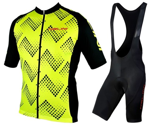 2019 Nalini Podio 2.0 Yellow Cycling Jersey And Bib Shorts Set