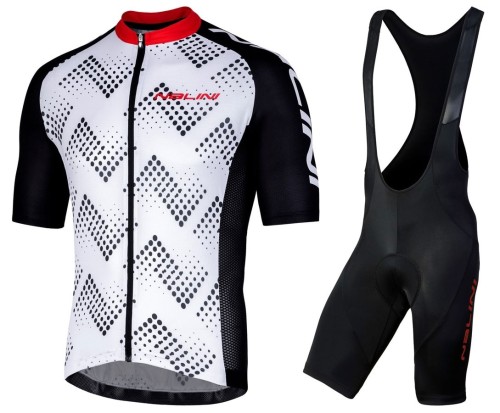 2019 Nalini Podio 2.0 White Cycling Jersey And Bib Shorts Set