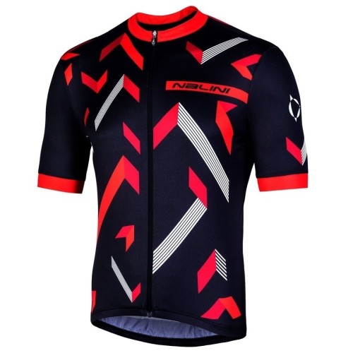 2019 Nalini Descesa 2.0 Black-Red Cycling Jersey And Bib Shorts Set