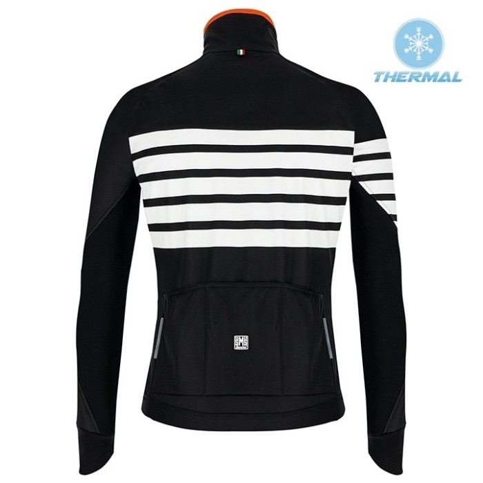 2019 Santini Svolta Black Thermal Long Sleeve Cycling Jersey