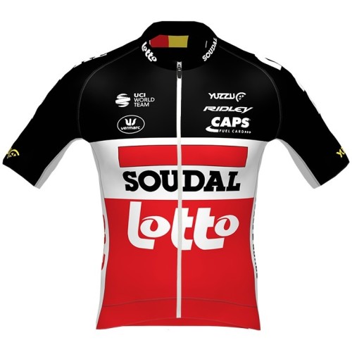 2020 Lotto Soudal Red Cycling Jersey And Bib Shorts Set