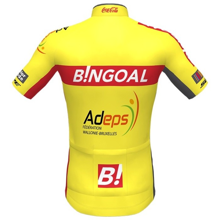 2020 Bingoal Wallonie Bruxelle Yellow Cycling Jersey And Bib Shorts Set