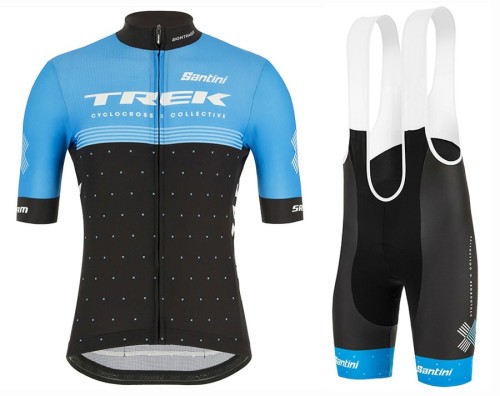 2020 TREK Factory Racing Blue-Black Cycling Jersey And Bib Shorts Set