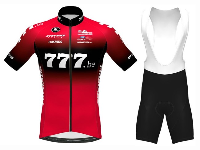 2020 Team 777.be Red Cycling Jersey And Bib Shorts Set