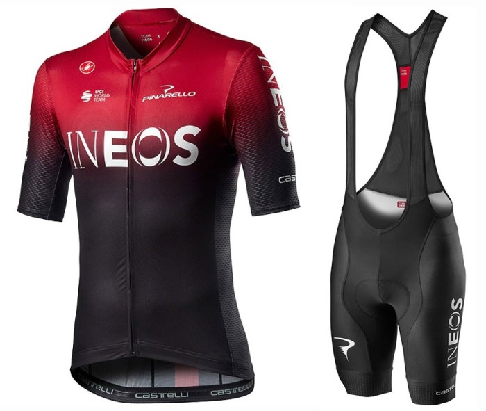 2020 INEOS Team Red Cycling Jersey And Bib Shorts Set