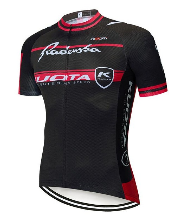 2020 CYCLING JERSEY KUOTA BLACK RED SHORT SLEEVE AND BIB SHORT