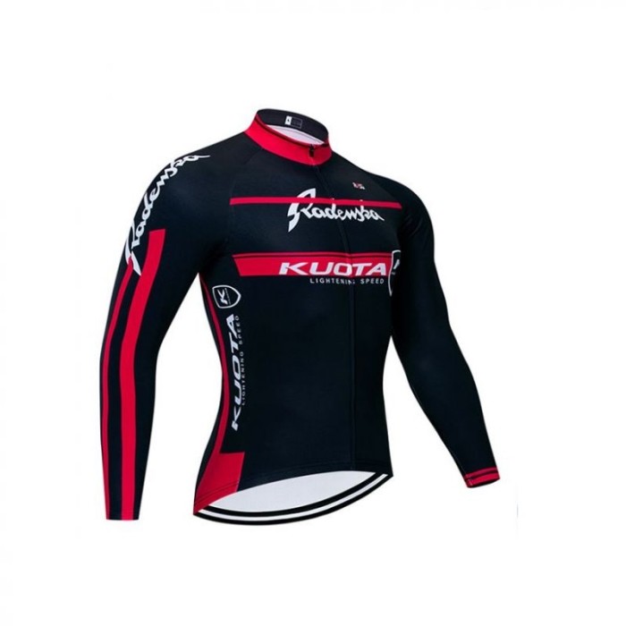 2020 CYCLING JERSEY KUOTA BLACK RED LONG SLEEVE AND BIB TIGHT