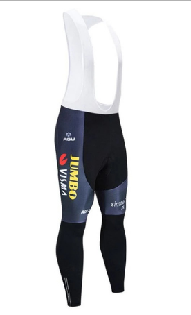 2020 CYCLING JERSEY JUMBO VISMA YELLOW BLACK LONG SLEEVE AND BIB TIGHT