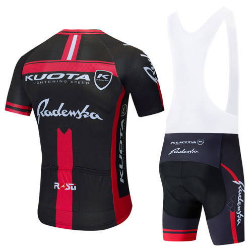 2020 CYCLING JERSEY KUOTA BLACK RED SHORT SLEEVE AND BIB SHORT