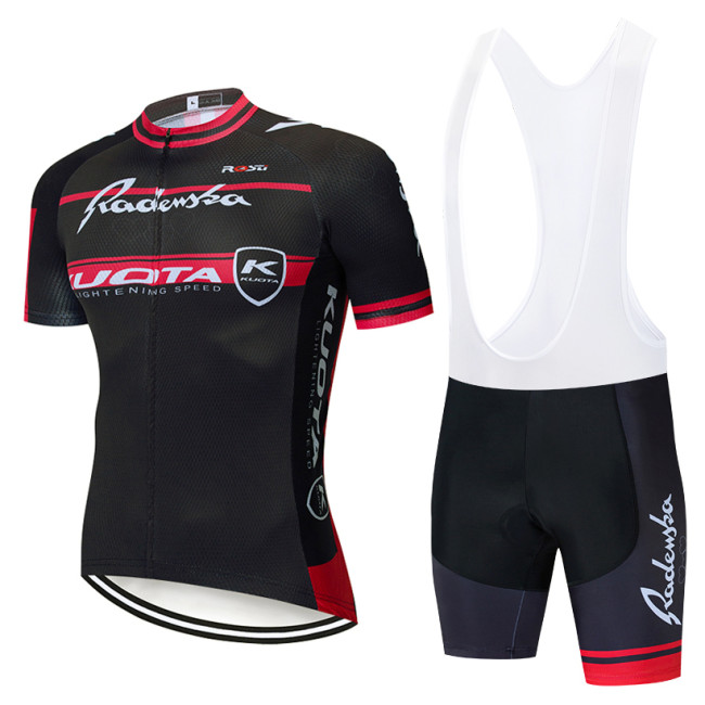 2020 CYCLING JERSEY KUOTA BLACK RED SHORT SLEEVE AND BIB SHORT