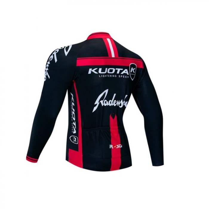 2020 CYCLING JERSEY KUOTA BLACK RED LONG SLEEVE AND BIB TIGHT