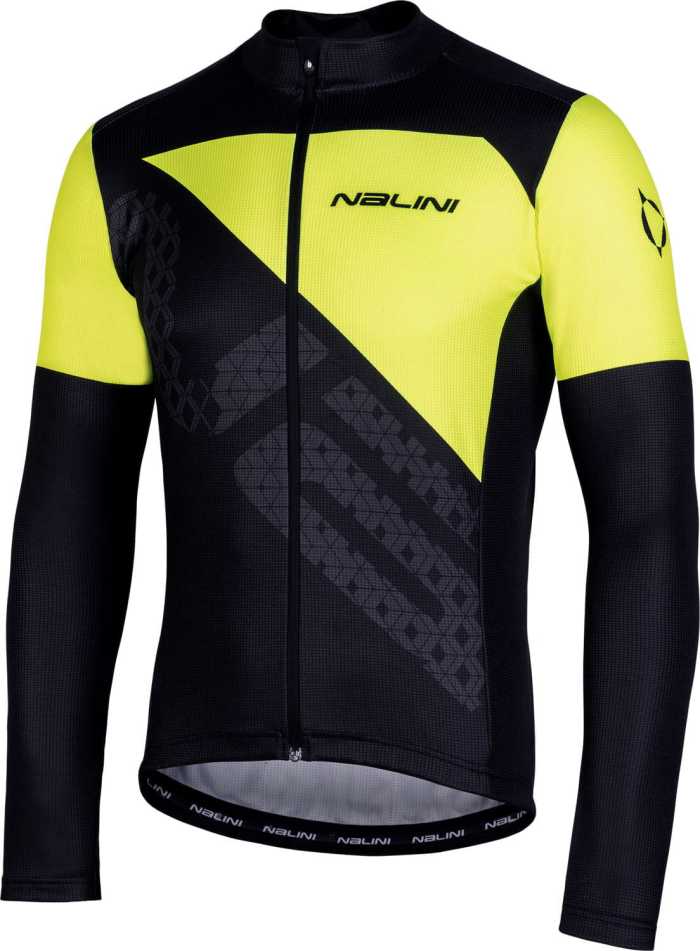 2020 CYCLING JERSEY NALINI BLACK YELLOW LONG SLEEVE AND BIB TIGHT