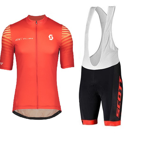 2020 CYCLING JERSEY SCOTT RED SHORT SLEEVE AND BIB SHORT