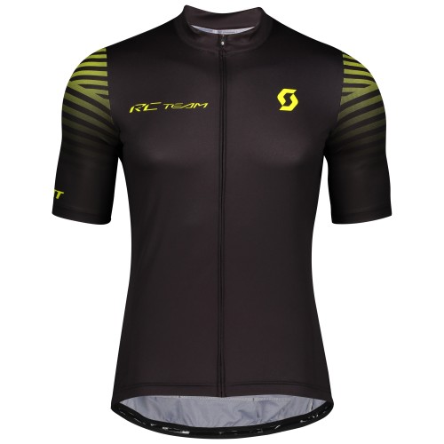 2020 CYCLING JERSEY SCOTT BLACK YELLOW SHORT SLEEVE AND BIB SHORT