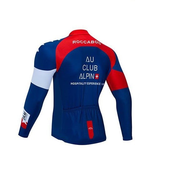 2020 CYCLING JERSEY IAM WHITE RED BLUE LONG SLEEVE AND BIB TIGHT